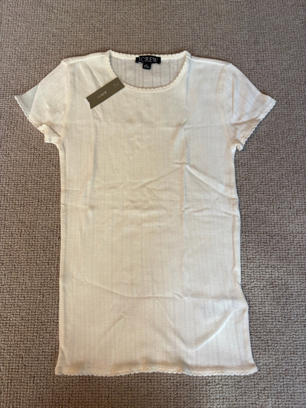 J. Crew Women’s Ivory Pointelle T-Shirt (Size XS)